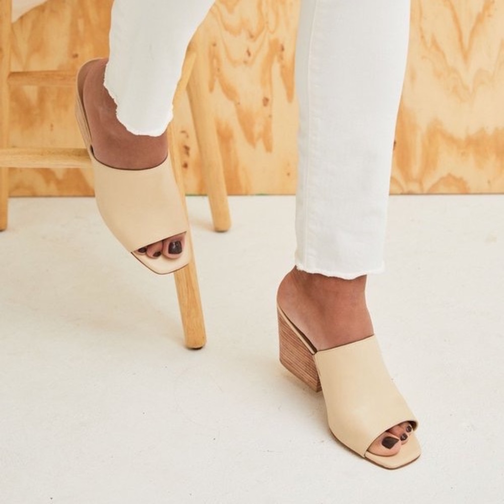 NEW never worn real leather ABLE mules. Color - bone